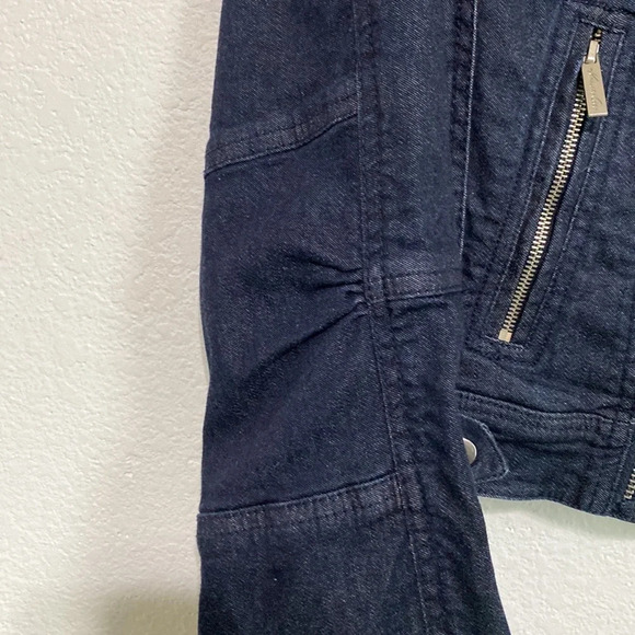 Kenneth Cole New York Blue Denim Motorcycle Jacket Size XS - Picture 5 of 8